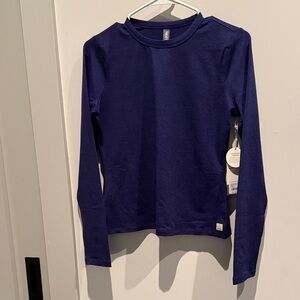 Vuori Women's Long Sleeve Tee in deep purple